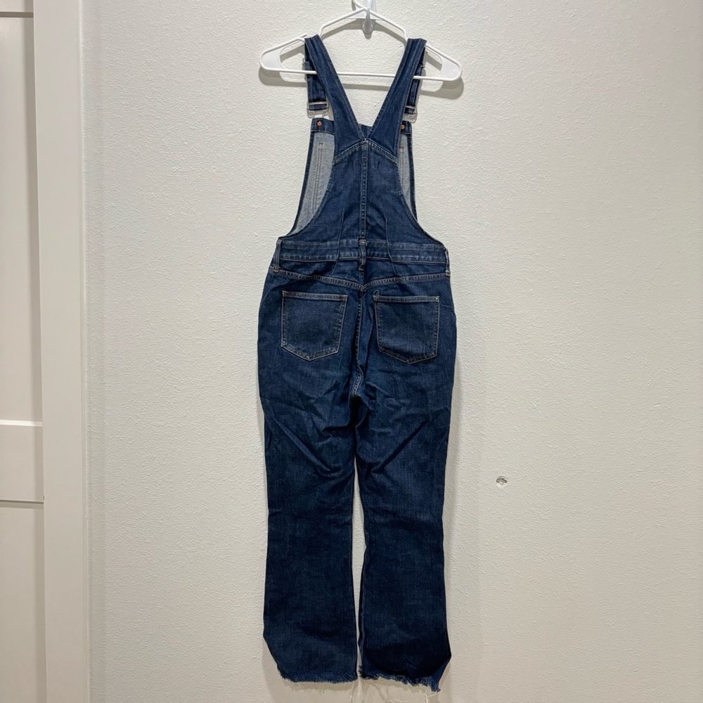 Madewell Womens Blue Overalls Cotton Raw Hem Bootcut Snap overalls. - Picture 2 of 4